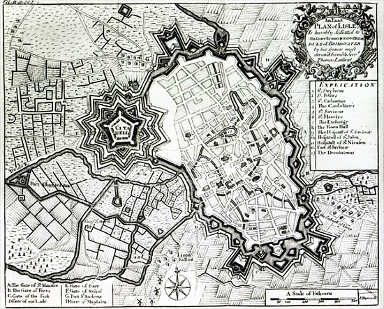 Plan of Lisle von Thomas Lediard