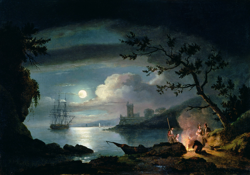 Teignmouth by moonlight von Thomas Luny