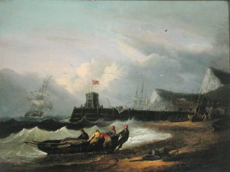 Hauling a Boat Ashore off Dover Harbour von Thomas Luny