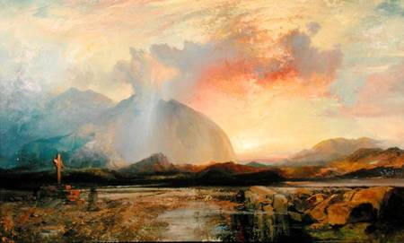 Sunset Vespers at the Old Rugged Cross von Thomas Moran