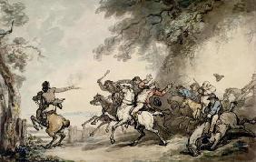 The Chase of the Highwayman, c.1790 (pen, ink, w/c and pencil on paper)
