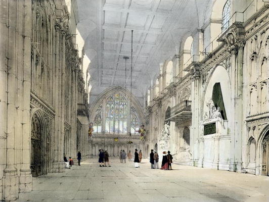 The Guildhall, Interior, from 'London As It Is', engraved and published by the artist, 1842 (colour von Thomas Shotter Boys
