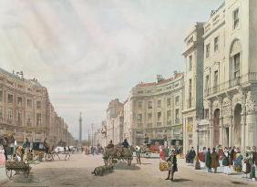 Regent Street, Looking Towards the Duke of York's Column, from 'London As It Is', engraved and pub. 19th