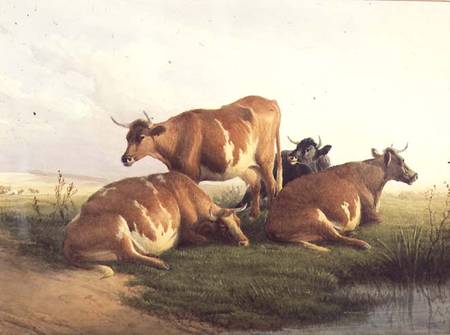 Cattle in a Landscape von Thomas Sidney Cooper