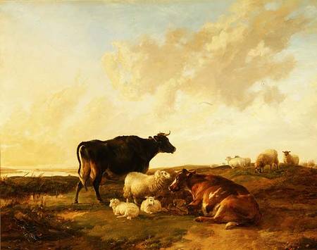 Landscape with Cows and Sheep von Thomas Sidney Cooper