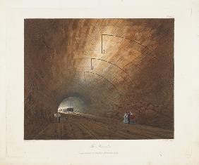 Der Tunnel. Aus Coloured Views on the Liverpool and Manchester Railway 1831
