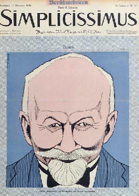Emile Coue (1857-1926) aus dem Cover der Zeitschrift "Simplicissimus" 1925