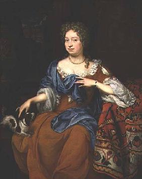Portrait of a lady in a red dress 1691