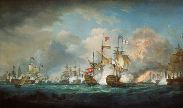 Die Seeschlacht von Trafalgar am 21. Oktober 1805. von Thomas Whitcombe