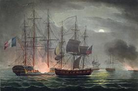 Capture of La Desiree, July 7th 1800, from 'The Naval Achievements of Great Britain' by James Jenkin 18th