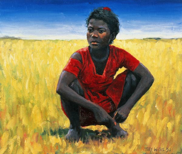 Girl in Red, 1992 (oil on canvas)  von Tilly  Willis