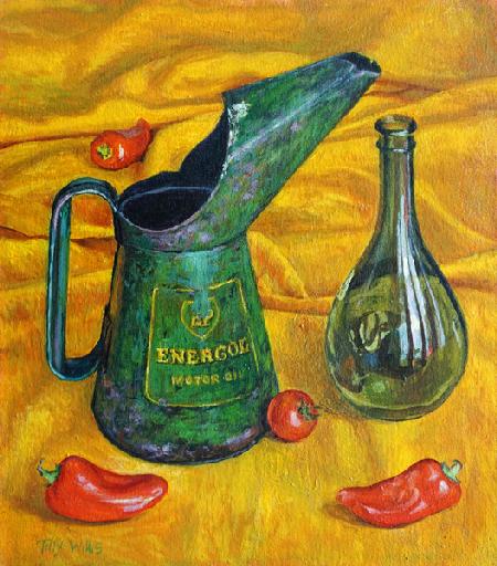 Oil Can with Red Peppers 2017