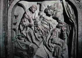 Tomb of Henri II (973-1024) and his wife Kunigunde, detail of the Emperor operated on by St. Benedic 1499-1513