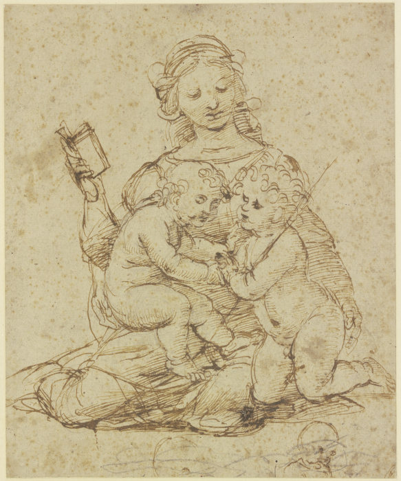 Lesende Madonna mit dem Jesuskind und dem Johannesknaben von Timoteo Viti