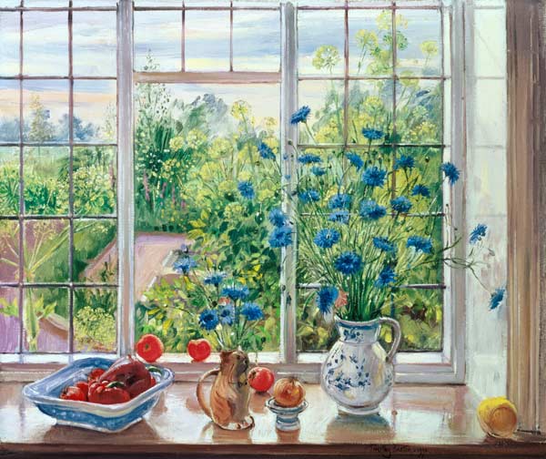 Cornflowers and Kitchen Garden  von Timothy  Easton