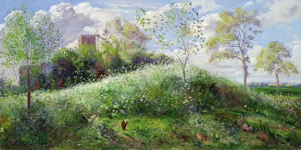 Cow Parsley Hill, 1991 (oil on canvas)  von Timothy  Easton