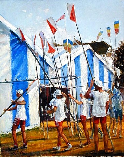Returning the Blades (oil on canvas)  von Timothy  Easton