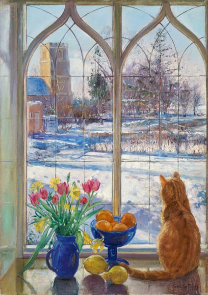 Snow Shadows and Cat  von Timothy  Easton