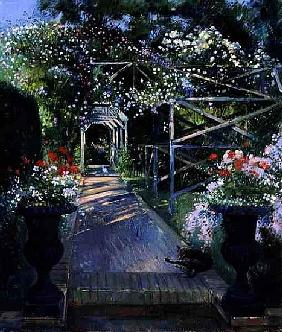 The Rose Trellis, Bedfield, 1996 (oil on canvas) 