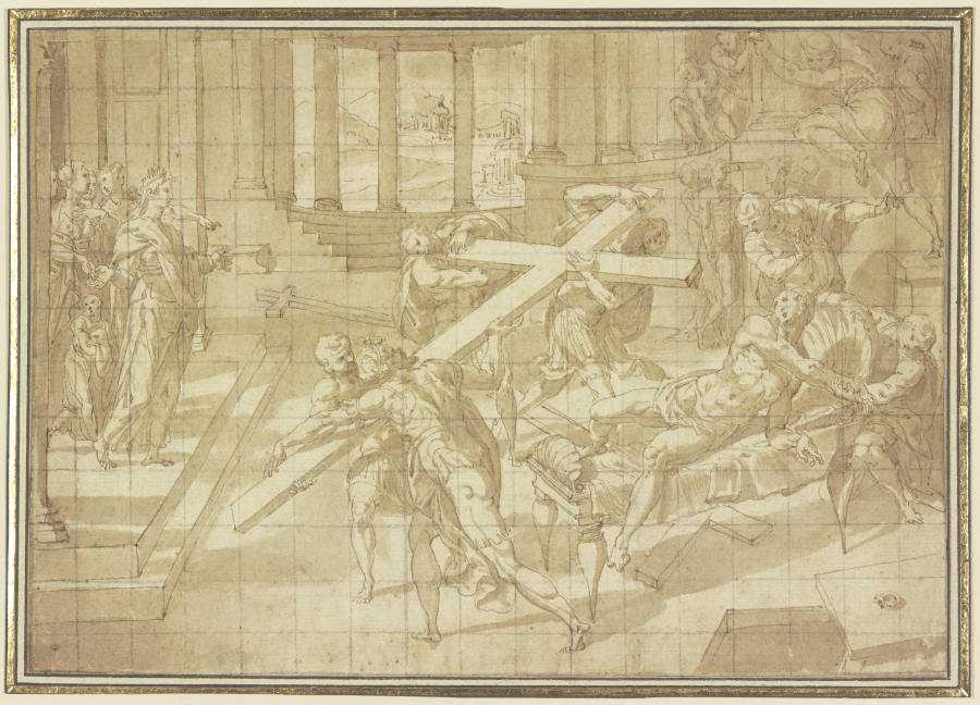Die Heilige Helena erweckt durch Auflegen des Heiligen Kreuzes einen Toten von Tintoretto