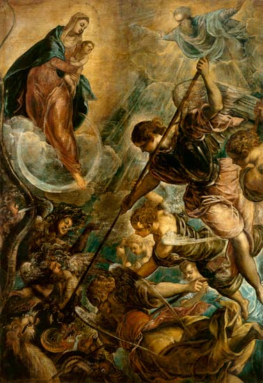 Kampf des Erzengels Michael mit dem Satan von Tintoretto (eigentl. Jacopo Robusti)