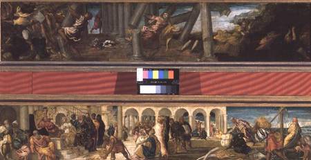 The Death of Samson; The Queen of Sheba before King Solomon (a pair) von Tintoretto (eigentl. Jacopo Robusti)
