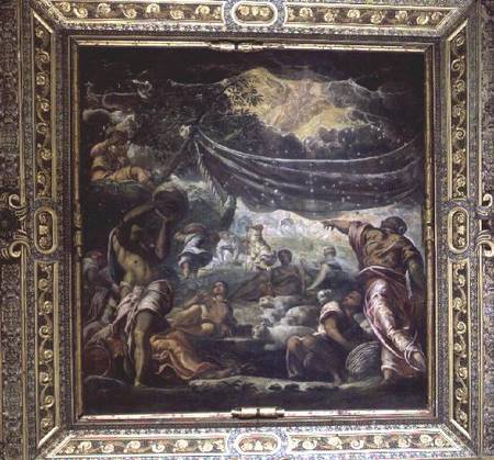 The Fall of Manna (ceiling painting) von Tintoretto (eigentl. Jacopo Robusti)