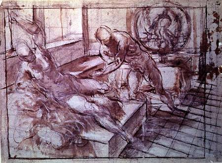 Vulcan and Venus (pen & ink) von Tintoretto (eigentl. Jacopo Robusti)