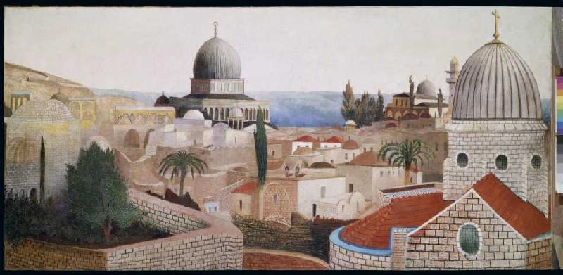 Blick vom Tempelplatz in Jerusalem auf das Tote Meer von Tivadar Kosztka Csontváry