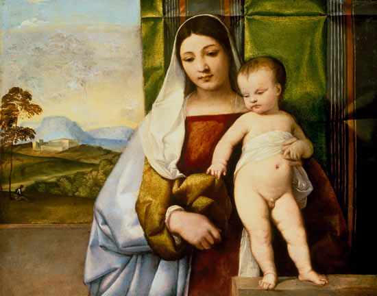 Maria mit Kind von Tizian (Tiziano Vercellio/ Titian)