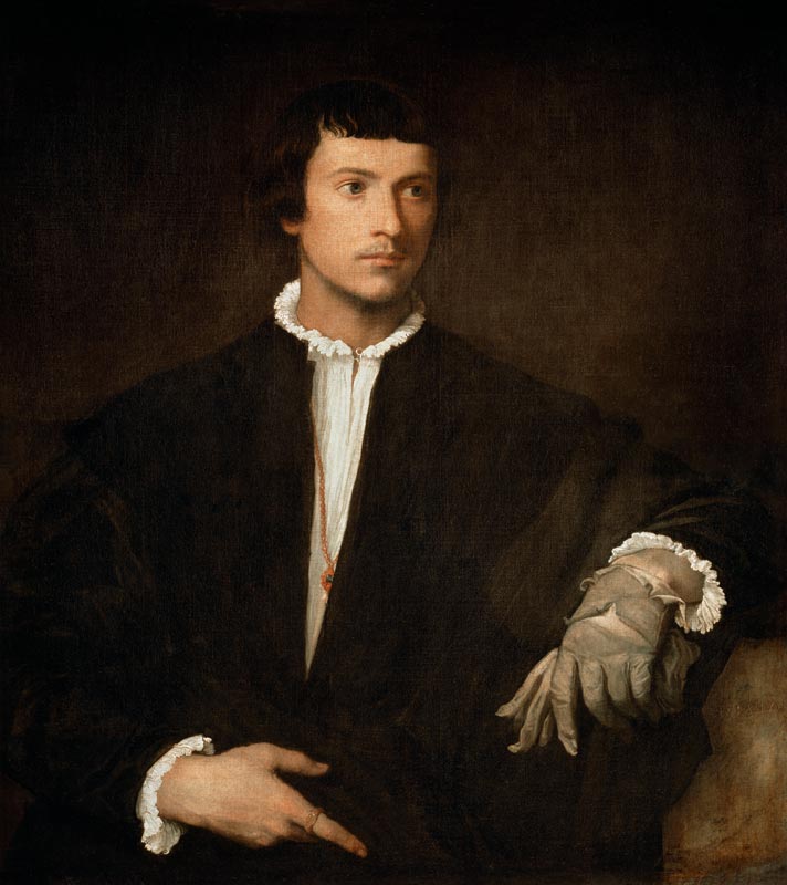 Mann mit dem Handschuh von Tizian (Tiziano Vercellio/ Titian)