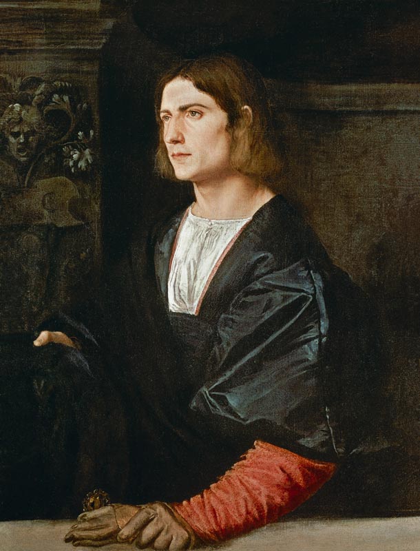 Young Man with Cap and Gloves von Tizian (Tiziano Vercellio/ Titian)