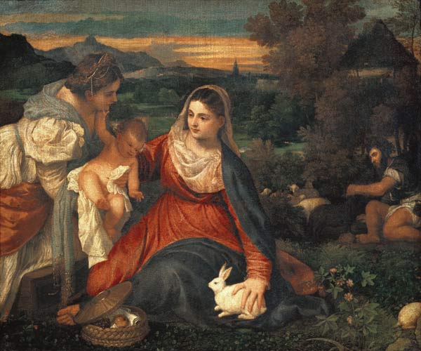Die Madonna mit dem Kaninchen von Tizian (Tiziano Vercellio/ Titian)