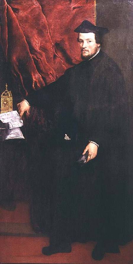 Portrait of Cristoforo Madruzzo, Cardinal and Bishop of Trent von Tizian (Tiziano Vercellio/ Titian)