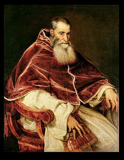 Portrait of Alessandro Farnese (1468-1549) Pope Paul III von Tizian (Tiziano Vercellio/ Titian)