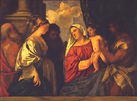Maria mit dem Kind und vier Heiligen 1516