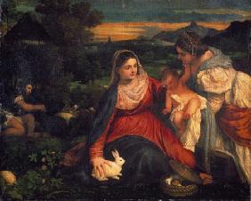 Tizian, Maria mit Kaninchen 1530