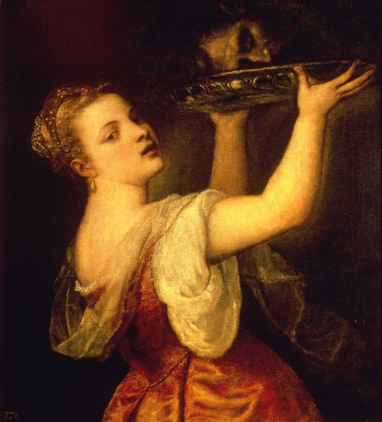 Titian / Salome with raised Platter von Tizian (Tiziano Vercellio/ Titian)