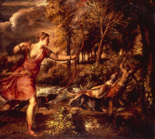Tod des Aktaeon von Tizian (Tiziano Vercellio/ Titian)