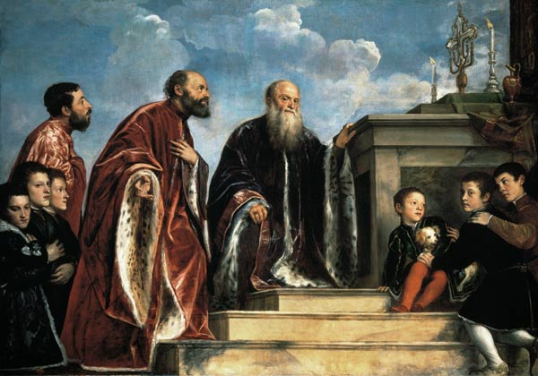 Titian / The Vendramin Family / c. 1547 von Tizian (Tiziano Vercellio/ Titian)