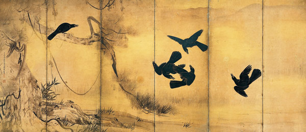 Krähen von Tohaku Hasegawa 