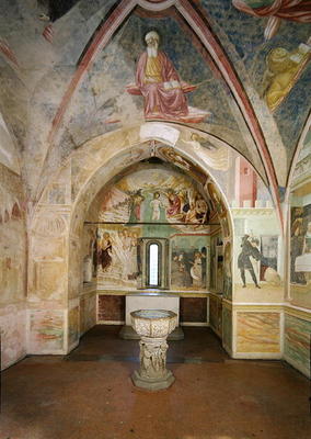 Interior of the Baptistery with fresco depicting scenes from the Life of Saint John, by Tommaso Maso von Tommaso Masolino da Panicale