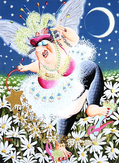 Beryl the Fairy weaves her magic spell as she dances through fields of daisies, 2007 (acrylic on pan von Tony  Todd