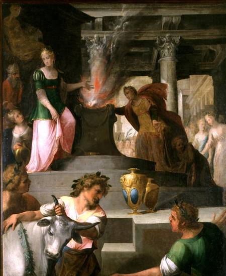 Hyante and Climene offering a sacrifice to Venus von Toussaint Dubreuil