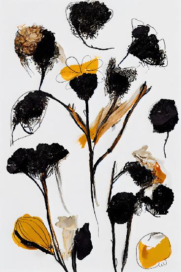 Schwarze Trockenblumen