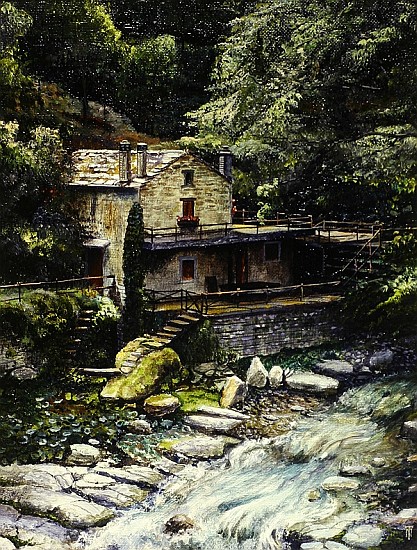 Watermill, Poretta, Tuscany, 1998 (oil on canvas)  von Trevor  Neal