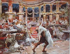 A Banquet in Nero's palace, illustration from 'Quo Vadis' by Henryk Sienkiewicz (1846-1916), c.1910 1842
