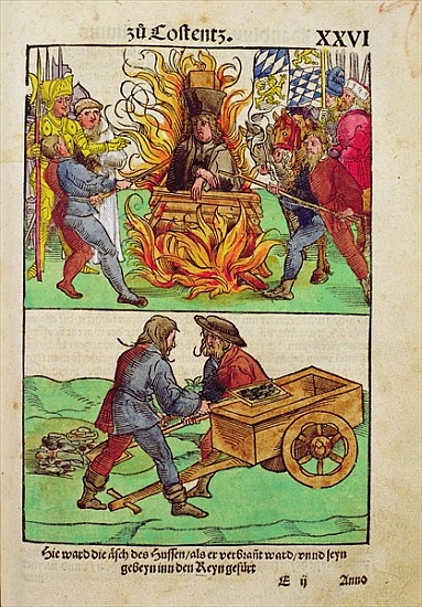 The execution of Jan Hus or one of his priests at The Council of Constance, from ''Chronik des Konzi von Ulrich von Richental