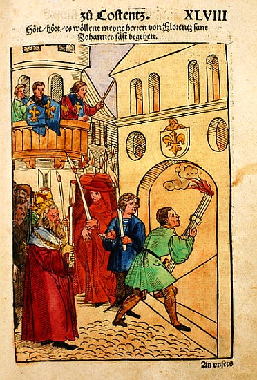 The Florentine delegates celebrate the feast of St. John, their patron saint, at the Council of Cons von Ulrich von Richental