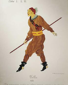 Kostüm für den Pöbel von Turandot von Giacomo Puccini, Entwurf von Umberto Brunelleschi (1879-1949) 